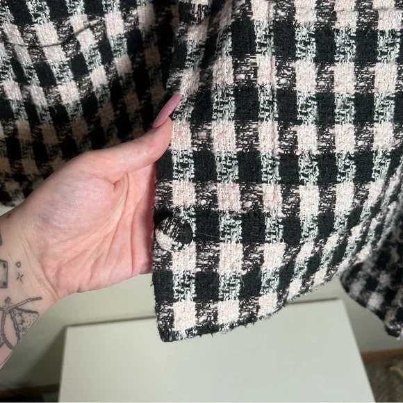 Anthropologie Hutch pink and black plaid blazer - Picture 3 of 6
